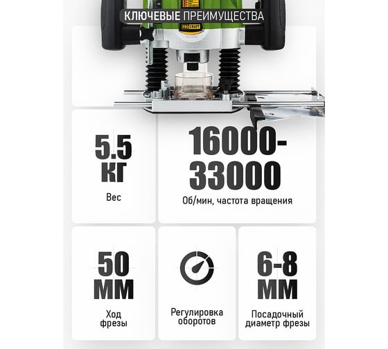 Универсальная фрезерная машина Bosch GMF, 1600 Вт, Зеленый детальное изображение - 4