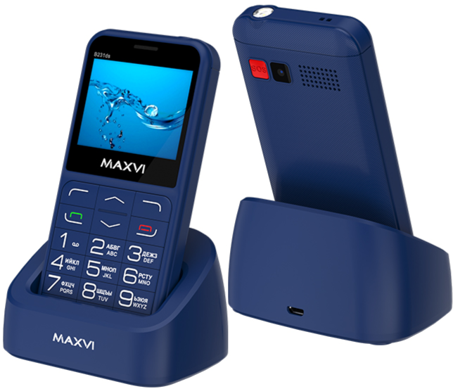Мобильный телефон MAXVI B231ds, 32 Мб, Синий, Dual mini-SIM детальное изображение - 1