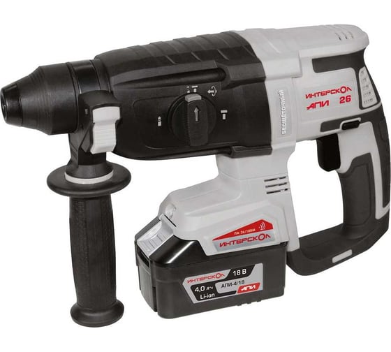 Бесщеточный аккумуляторный перфоратор Интерскол ПА-26/18ВМ SDS plus, Li-ion АПИ кейс, 1 аккум., 4.0 Ач, ЗУ 731.4.1.70, 2,8 Дж, 5200 уд/мин детальное изображение - 1