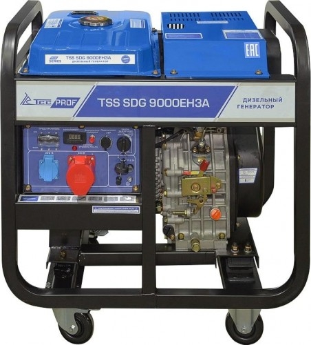 Генератор дизельный с воздушным охлаждением ТСС SDG 9000EH3A 100031, открытый, 8 кВт, Синий детальное изображение - 3