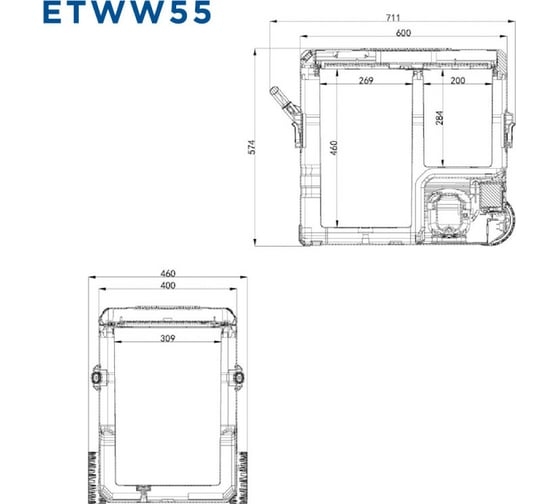 Автомобильный компрессорный холодильник Alpicool ETWW55, 990086, 12/24/220 В, Черный детальное изображение - 12
