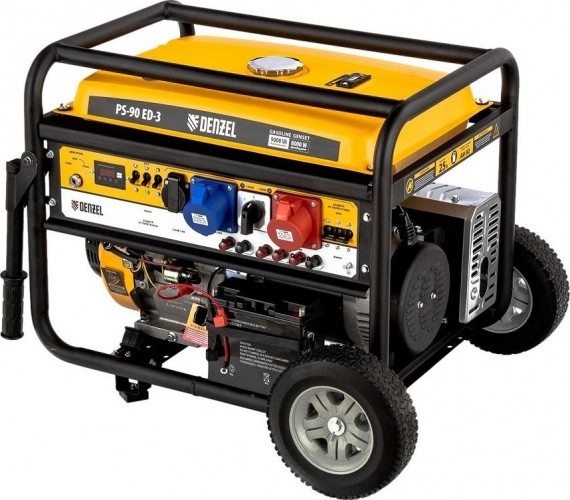 Генератор бензиновый Denzel PS 90 ED-3 946944, 7 кВт, Желтый детальное изображение - 4