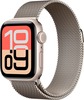 Умные часы Apple Watch SE 3 44 мм, GPS, Starlight Aluminium Case with Natural Milanese Loop, Сияющая звезда/Серебристый вариант - 1