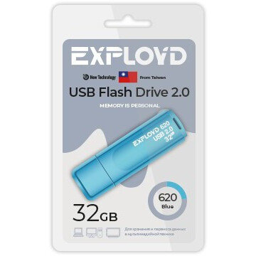 USB Flash накопитель Exployd 620 32 ГБ, синий детальное изображение - 1