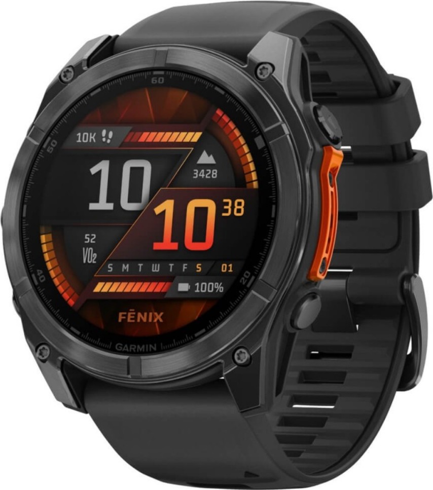 Смарт-часы Garmin Fenix 8 AMOLED, 51 мм, серый, черный силиконовый ремешок детальное изображение - 1