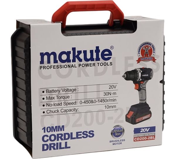Аккумуляторная дрель-шуруповерт Makute CD200-2BL, 20В, 30 Нм, 2 А·ч  детальное изображение - 4