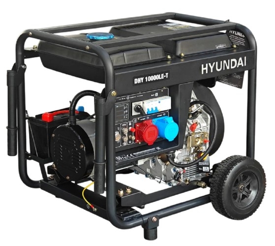 Генератор дизельный с воздушным охлаждением HYUNDAI DHY 10000LE-T, открытый, 8 кВт, Черный детальное изображение - 3