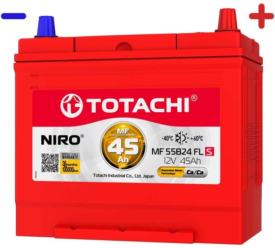 Аккумулятор TOTACHI NIRO MF, Обратная полярность, 90045, 45 А*ч детальное изображение - 1