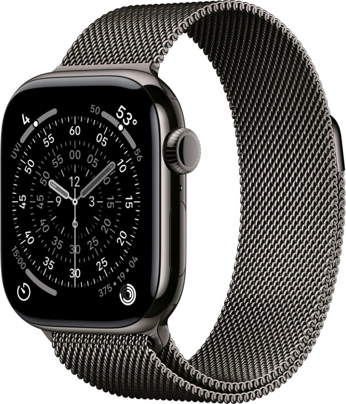 Умные часы Apple Watch Series 11 42 мм, Slate Titanium Case with Slate Milanese Loop, GPS + Cellular, Черный №1