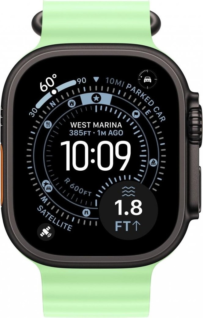 Умные часы Apple Watch Ultra 3 49 мм, Black Titanium Case with Neon Green Ocean Band, Зеленый Неон детальное изображение - 2