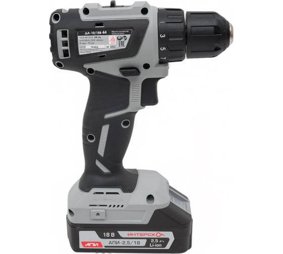 Аккумуляторная дрель-шуруповерт Интерскол ДА-10/18В 44 МиниМАКС 759.2.2.45, 44 Нм, 18 В детальное изображение - 4