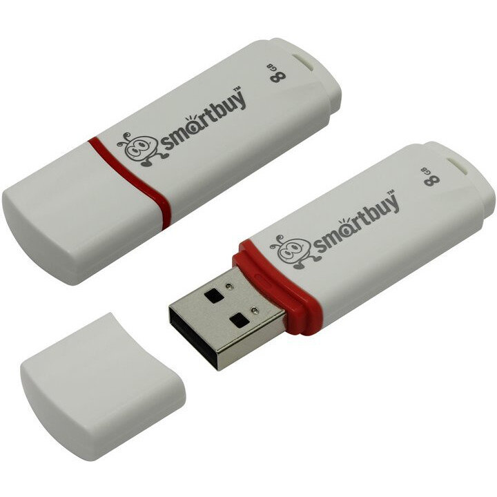 USB Flash накопитель SmartBuy Crown (SB8 ГБCRW-W) 8 ГБ, белый детальное изображение - 1