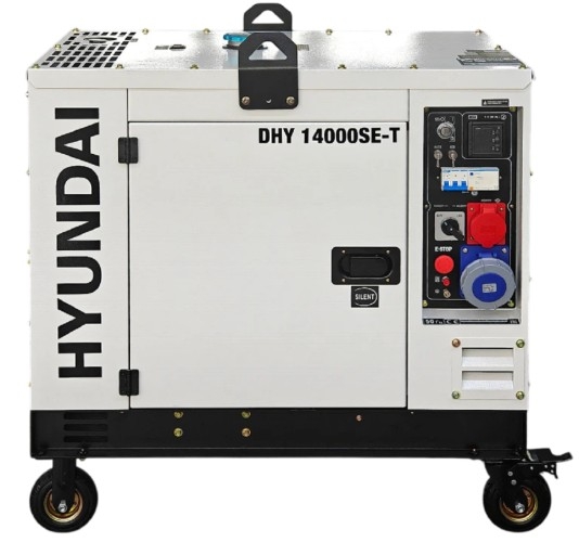 Генератор дизельный с воздушным охлаждением HYUNDAI DHY 14000SE-T, в кожухе, 10 кВт, Белый детальное изображение - 2