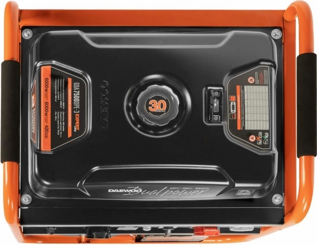 Генератор бензиновый DAEWOO GDA 7500DPE-3, 6 кВт, Оранжевый детальное изображение - 5