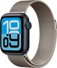 Умные часы Apple Watch SE 3 40 мм, GPS, Midnight Aluminium Case with Natural Milanese Loop, Полуночный черный/Серебристый вариант - 1