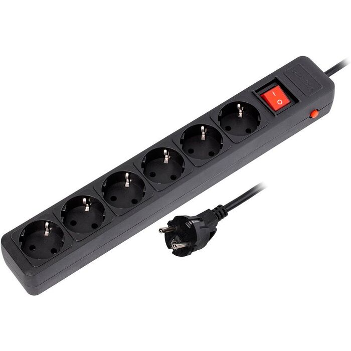 Сетевой фильтр SmartBuy SBSP-6-30-K, 3 м, Черный №1