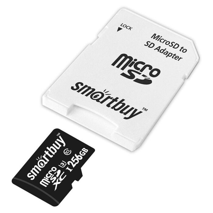 Карта памяти SmartBuy MicroSD + SD адаптер (SB256GBSDCL10U3-01), 256 Гб №1
