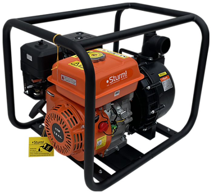 Бензиновая мотопомпа Sturm! BP8704 для хим жидкостей, 665 л/мин, 50 мм, напор 30 м, d=50 мм, 5000 Вт, Оранжевый №1