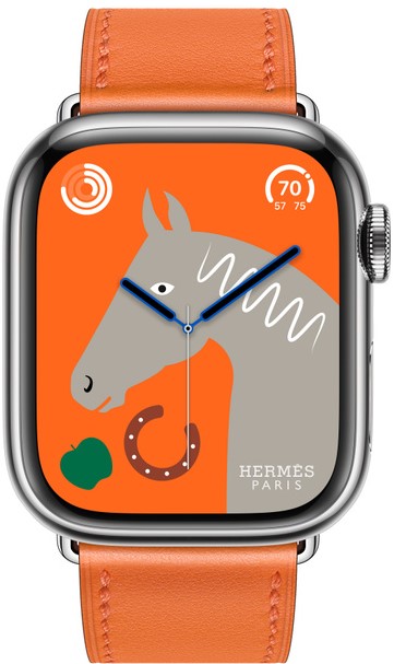 Смарт-часы Apple Watch Hermes Series 9 Orange, 45 мм, Оранжевый, Swift Leather Single Tour детальное изображение - 2