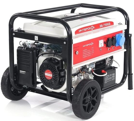 Генератор бензиновый ИНТЕРСКОЛ ЭБ-7500Э 796.0.0.40, 6 кВт, Белый детальное изображение - 2
