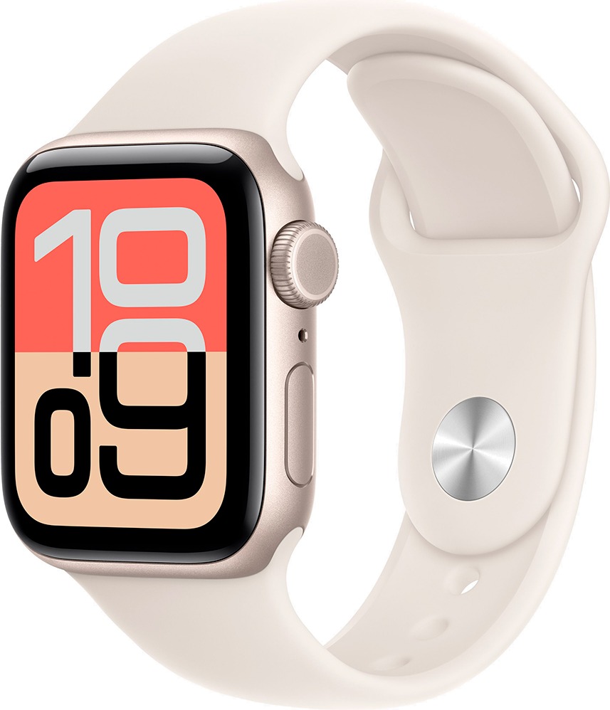 Умные часы Apple Watch SE 3 40 мм, GPS, Starlight Aluminium Case with Starlight Sport Band, Сияющая звезда (S/M) детальное изображение - 1