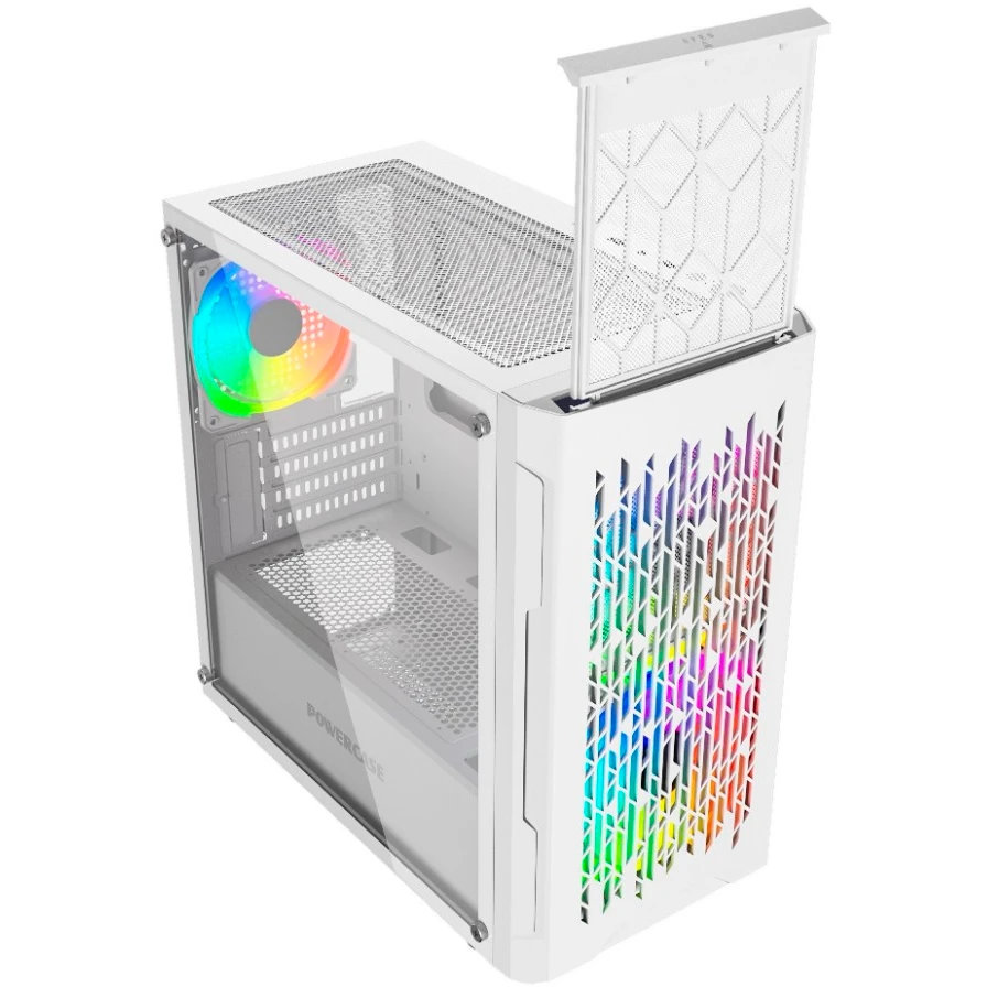 Корпус Powercase Mistral Micro D3W ARGB, Белый детальное изображение - 2