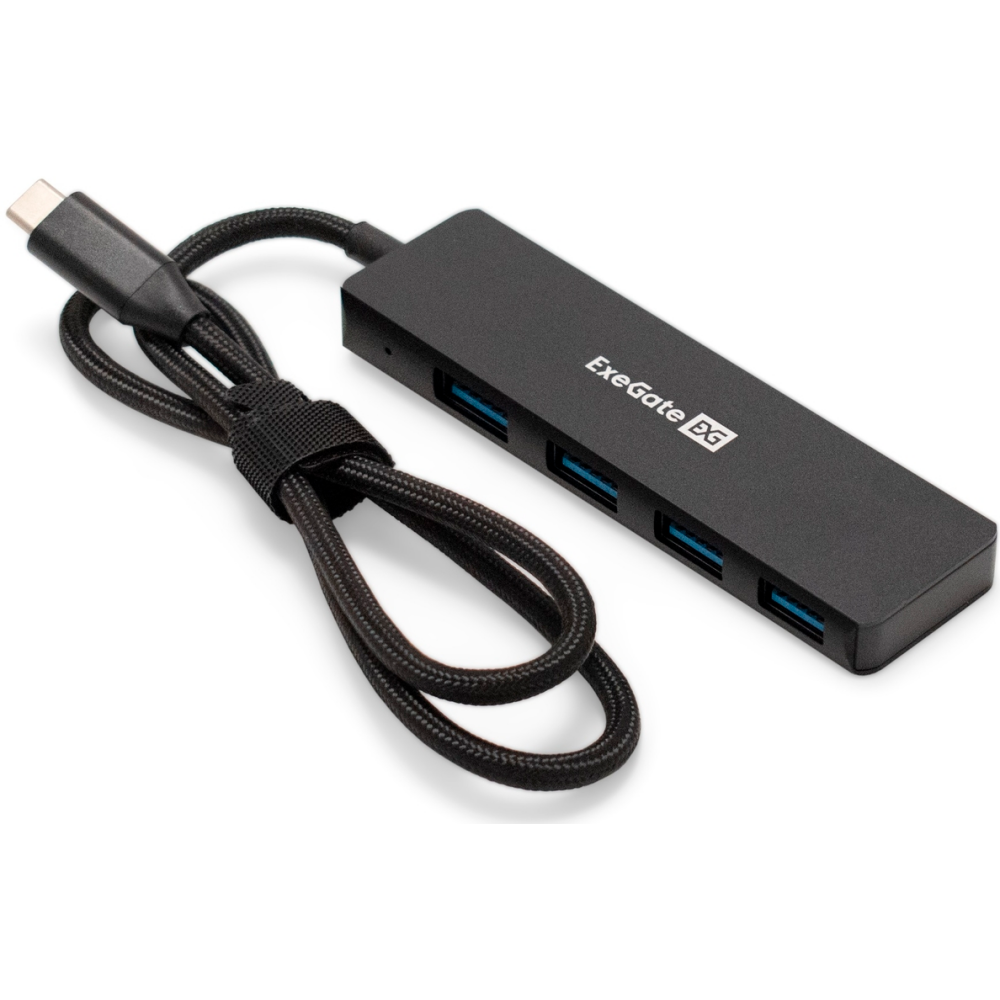 USB-концентратор ExeGate DUB-4C/3, Черный детальное изображение - 1