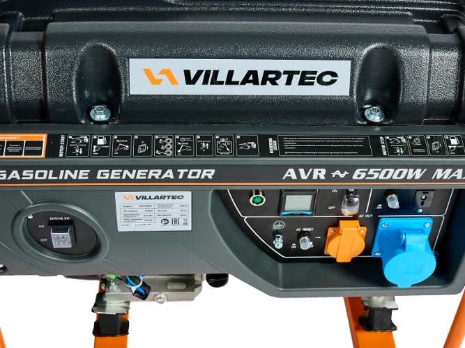Генератор бензиновый VILLARTEC GG 7300C, 5.8 кВт, Оранжевый детальное изображение - 5