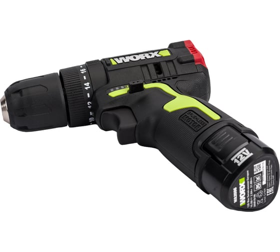 Дрель-шуруповерт WORX Professional аккумуляторный ударный бесщеточный, ЗУ, в кейсе WU131X, 12 В, 40 Нм, 2 А·ч детальное изображение - 7