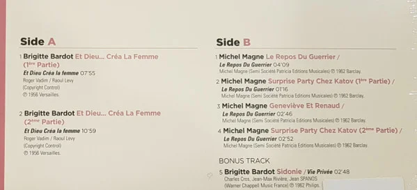 Виниловая пластинка Paul Misraki, Michel Magne – Et Dieu Crea La Femme / Le Repos Du Guerrier LP детальное изображение - 2