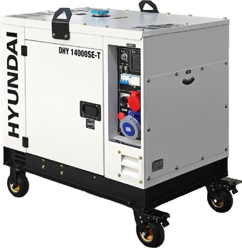 Генератор дизельный с воздушным охлаждением HYUNDAI DHY 14000SE-T, в кожухе, 10 кВт, Белый детальное изображение - 1