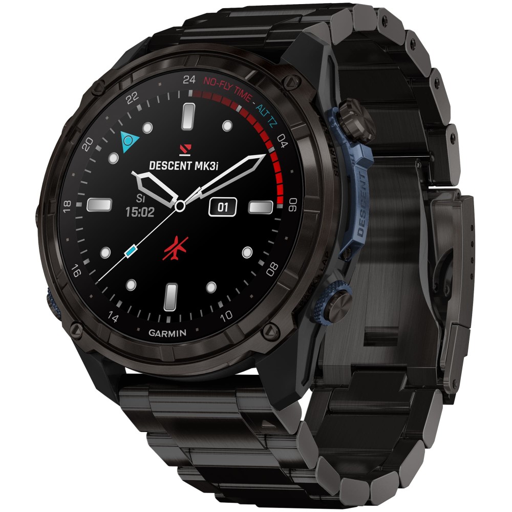 Смарт-часы Garmin Descent Mk3i, 51 мм, Carbon Gray DLC Titanium / DLC Titanium Band, Черный детальное изображение - 1