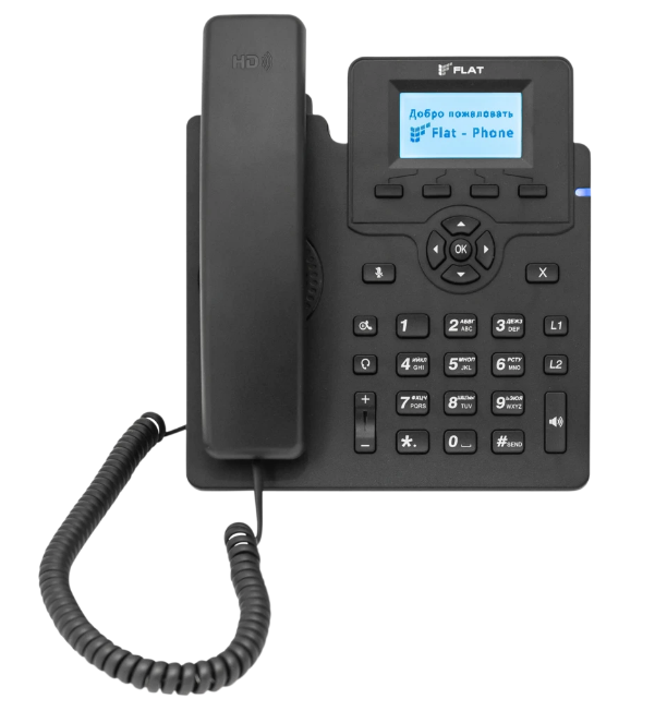 VoIP-телефон Flat-Pro Flat-Phone C10, без блока питания, Черный детальное изображение - 1
