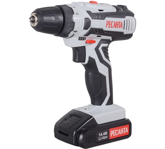Аккумуляторная дрель-шуруповерт Ресанта ДА-14-2ЛК 75/14/4, 14.4 В, 45 Нм, 2 А·ч детальное изображение - 1