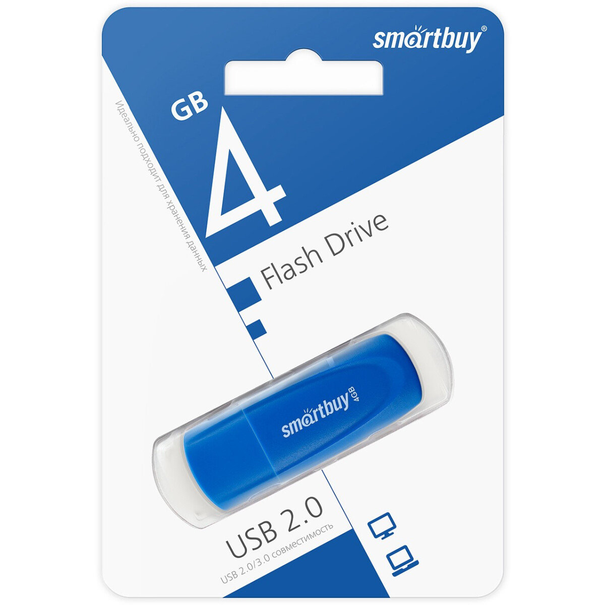 USB Flash накопитель SmartBuy Scout (SB004 ГБ2SCB) 4 ГБ, синий детальное изображение - 3