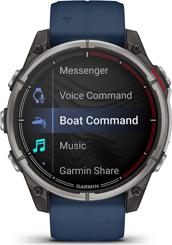 Смарт-часы Garmin Quatix 8 47 мм, AMOLED, Sapphire, Titanium, Синий силиконовый ремешок детальное изображение - 2