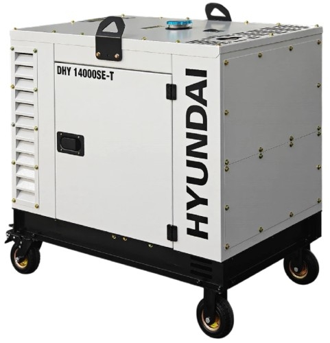 Генератор дизельный с воздушным охлаждением HYUNDAI DHY 14000SE-T, в кожухе, 10 кВт, Белый детальное изображение - 4
