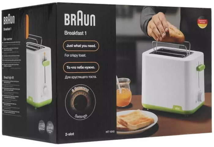 Тостер Braun HT1010GR, Белый №5