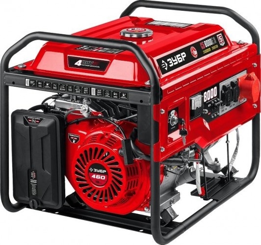 Генератор бензиновый ЗУБР СБ-8000Е-3, 7.5 кВт, Красный детальное изображение - 9