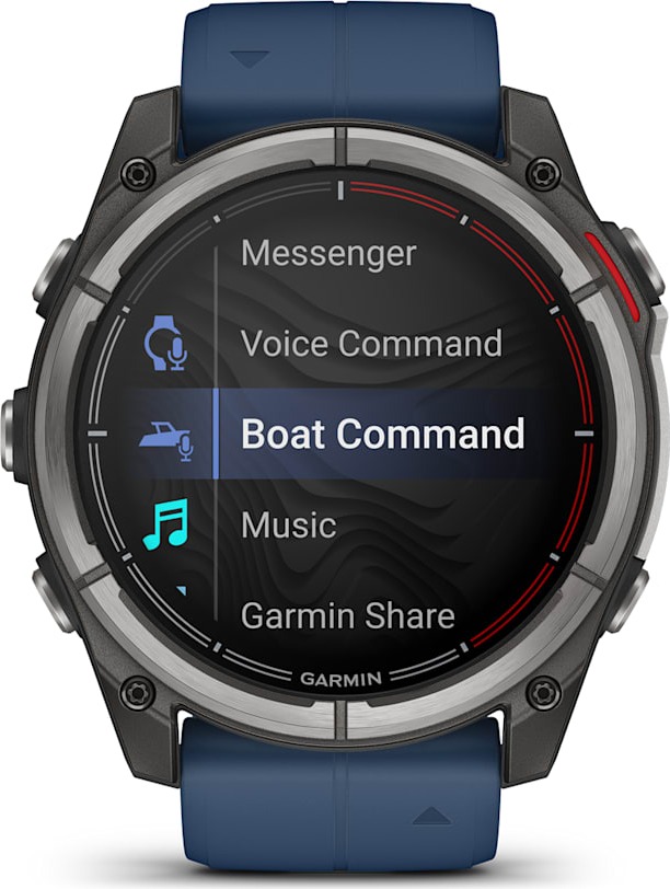 Смарт-часы Garmin Quatix 8 51 мм, AMOLED, Sapphire, Titanium, Синий силиконовый ремешок детальное изображение - 4