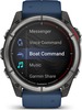 Смарт-часы Garmin Quatix 8 51 мм, AMOLED, Sapphire, Titanium, Синий силиконовый ремешок вариант - 4