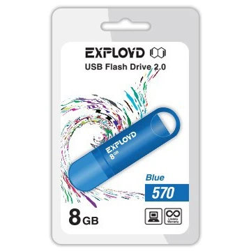 USB Flash накопитель Exployd 570 8 ГБ, синий детальное изображение - 1