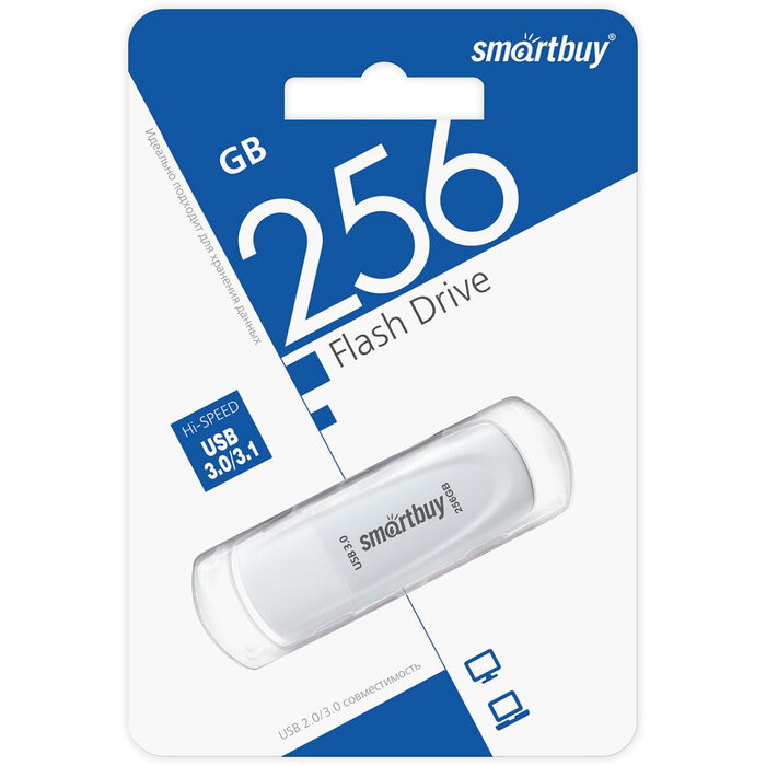 USB Flash накопитель SmartBuy Scout (SB256 ГБ3SCW) 256 ГБ, белый №2
