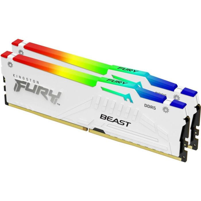 Оперативная память Kingston Fury Beast White RGB DDR5 5200MHz, KF552C40BWAK2-64, 2x32 Гб KIT, 64 Гб №2