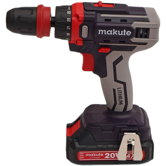 Аккумуляторная дрель-шуруповерт Makute CD227-LX-2B, 20 В, 30 Нм, 1.5 А·ч  №1