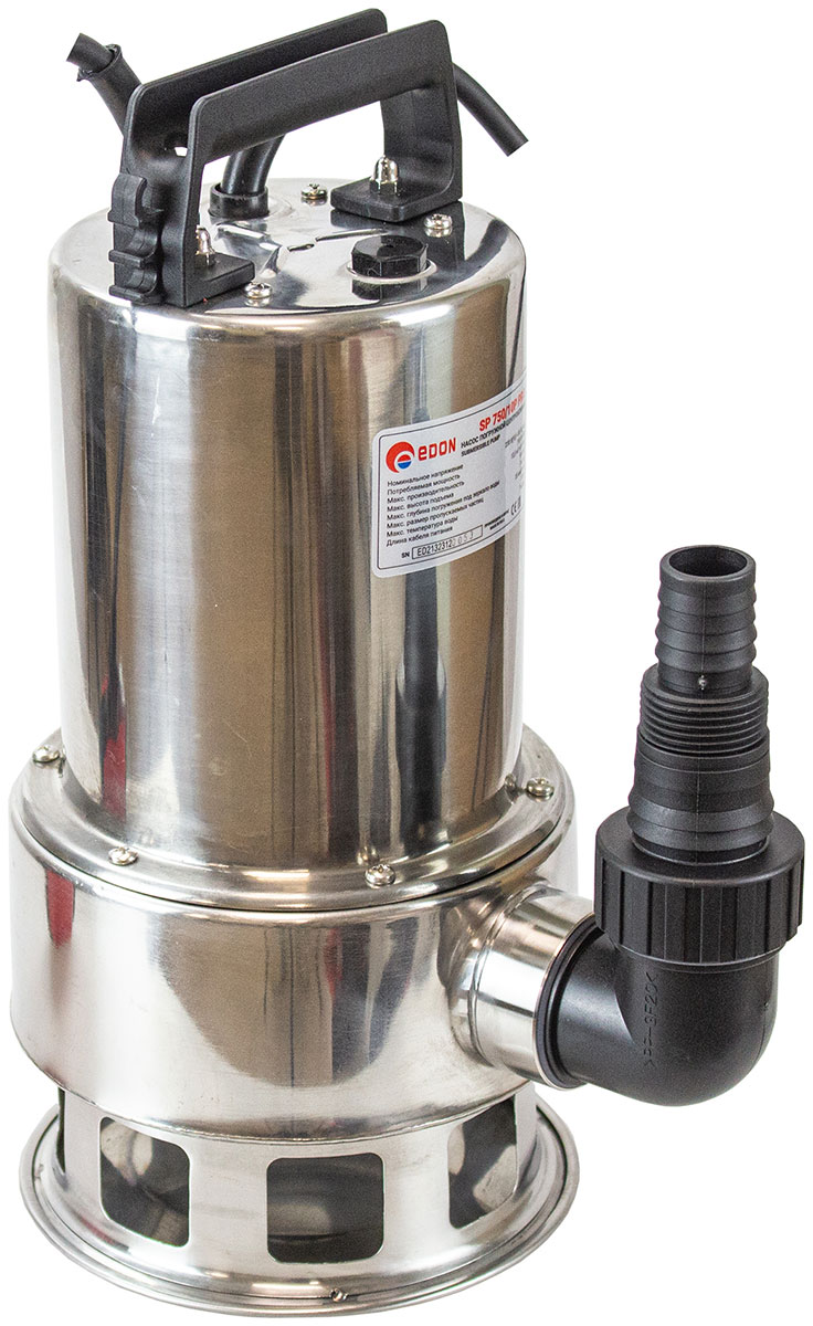 Насос погружной центробежный Edon SP 750/10P PRO, 208 л/мин, 32 мм, напор 8 м, d=25 мм, 750 Вт, Красный детальное изображение - 2
