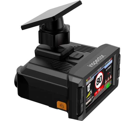 Автомобильный видеорегистратор с радар-детектором INSPECTOR Mike S, 1920x1080 Full HD dpi, MicroSD, 256 ГБ, Черный детальное изображение - 2