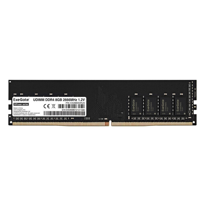 Оперативная память ExeGate HiPower DDR4 2666MHz, EX288050RUS, 8 Гб №1