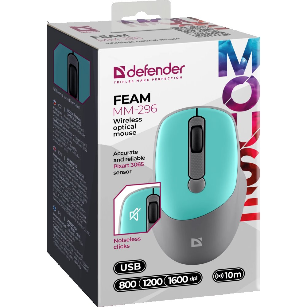 Мышь Defender Feam MM-296 Mint (52294), бирюзовый детальное изображение - 5