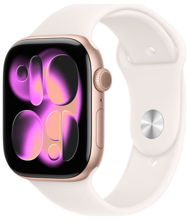 Умные часы Apple Watch Series 11 46 мм, Rose Gold Aluminium Case with Light Blush Sport Band, GPS, Легкий румянец детальное изображение - 1